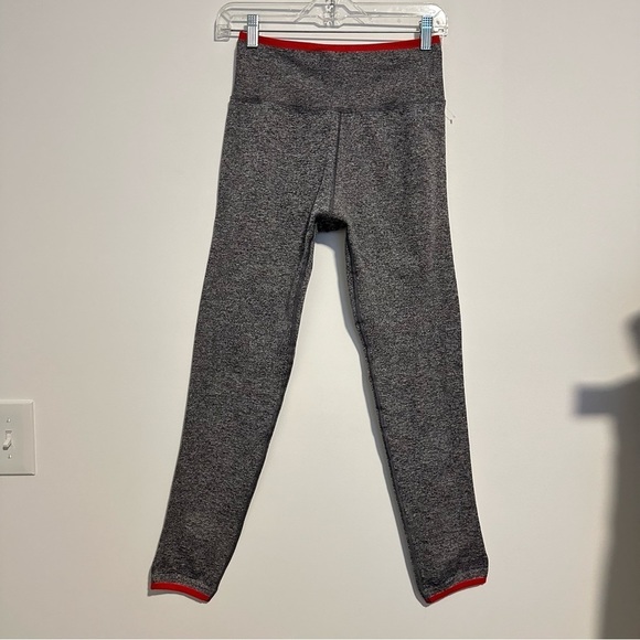 Athleta Andes gray and red ribbed waistband high waisted leggings - Picture 2 of 10